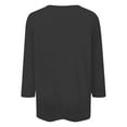 thumbnail image 5 of Black Womens Blouses Women's Round Neck Printed Seven Sleeve Casual T Shirt Top Ladies Tops and Blouses, 5 of 5