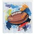 thumbnail image 3 of Ambesonne Colorful Shower Curtain, Rugby Ball Doodle Art, 69"Wx75"L, Multicolor, 3 of 5