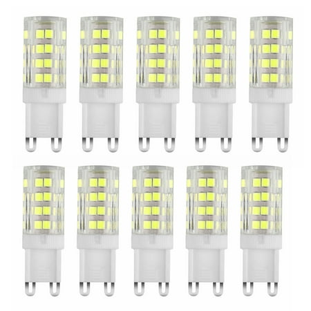 EEEKit 10/5-pack G9 Base 5W 6000K 40W Equivalent Halogen LED Bulbs 2835 40-SMD Daylight Home Lights, Microwave Oven Appliance Intermediate Base Bulb for Chandeliers Ceiling Fan Light- Warm (Best G9 Led Bulbs Review)