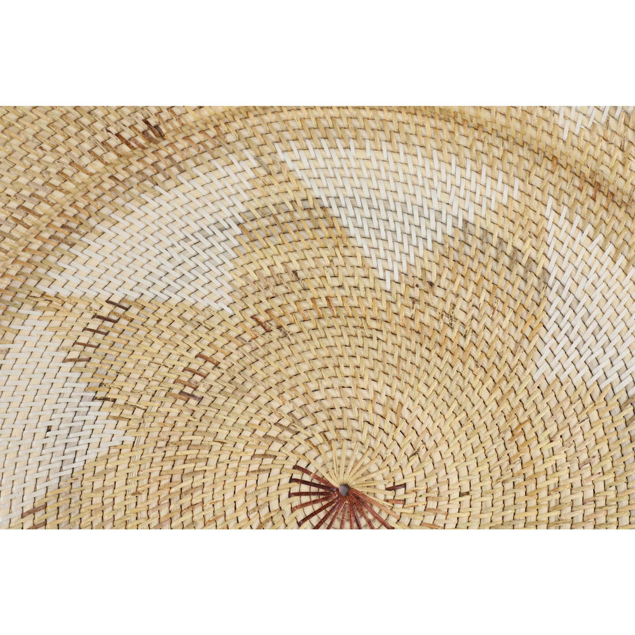 DecMode Light Brown Rattan Handmade Woven Floral Basket Plate Wall Decor (3 Count)