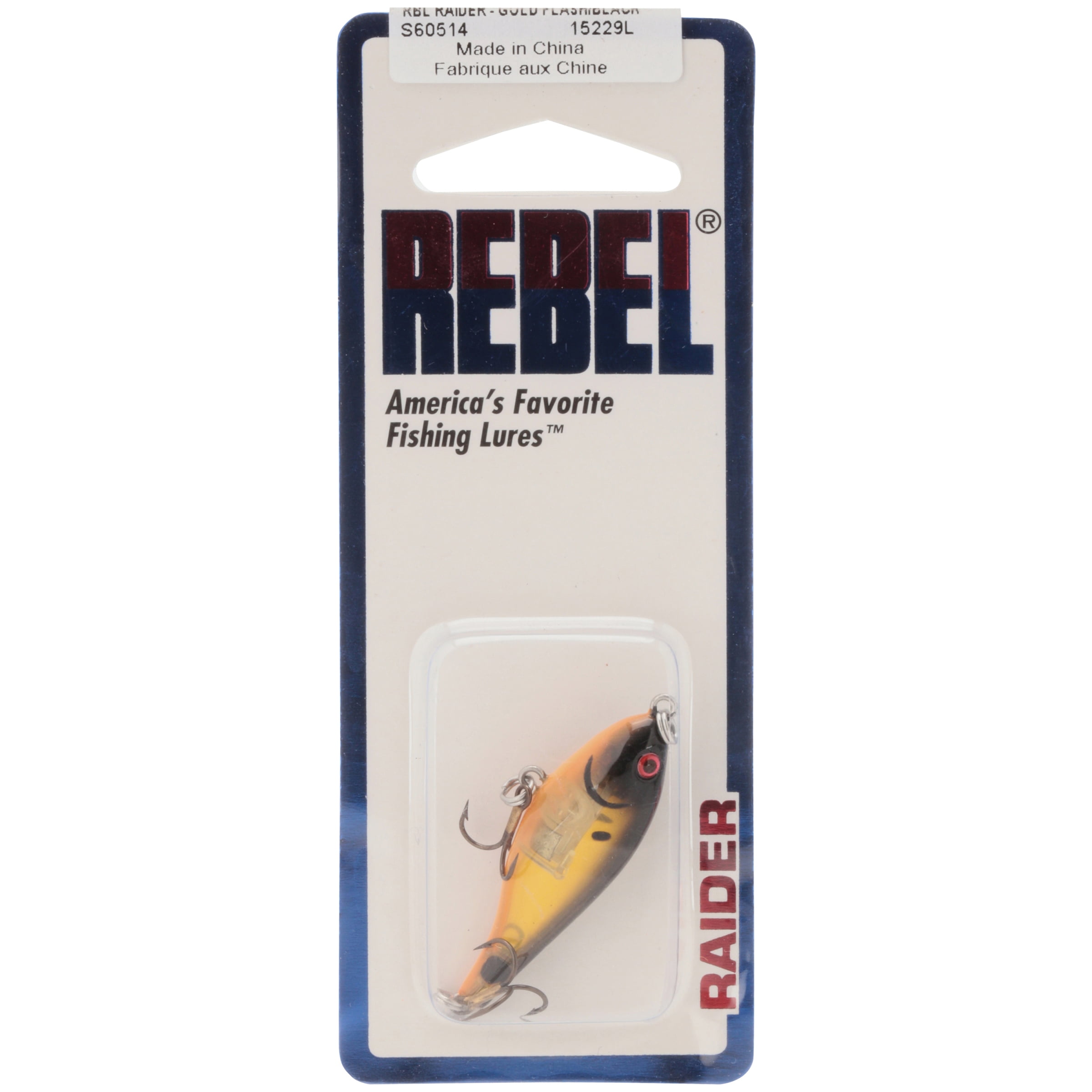 Rebel Raider Fishing Lure Hard bait Gold Flash Black 1 5/8 in 1/8 oz