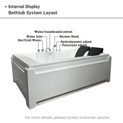 73 x 48 Whirlpool Bathtub for 2-Person with 8 Hydro Massage Jets & Chromatherapy LED Lights, 1HP UL Certified Pump, 3-Sided Apron Acrylic Soaking Tub, Left Drain, 110 Gallons, White