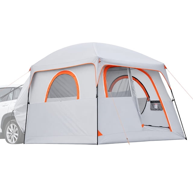 VEVOR Large SUV Tent for 6 Person, 10 x 9 FT 3-Season SUV Tailgate Tent with Ventilated Doors & Mesh Windows, PU2000mm Waterproof Dual-Use Car Rear Hatch Tents for Outdoor Camping Hiking