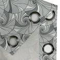 thumbnail image 4 of Ambesonne Geometric Grommet Curtain, Doodle Circle Stripes, 50" x 84", Grey and Pale Grey, 4 of 6