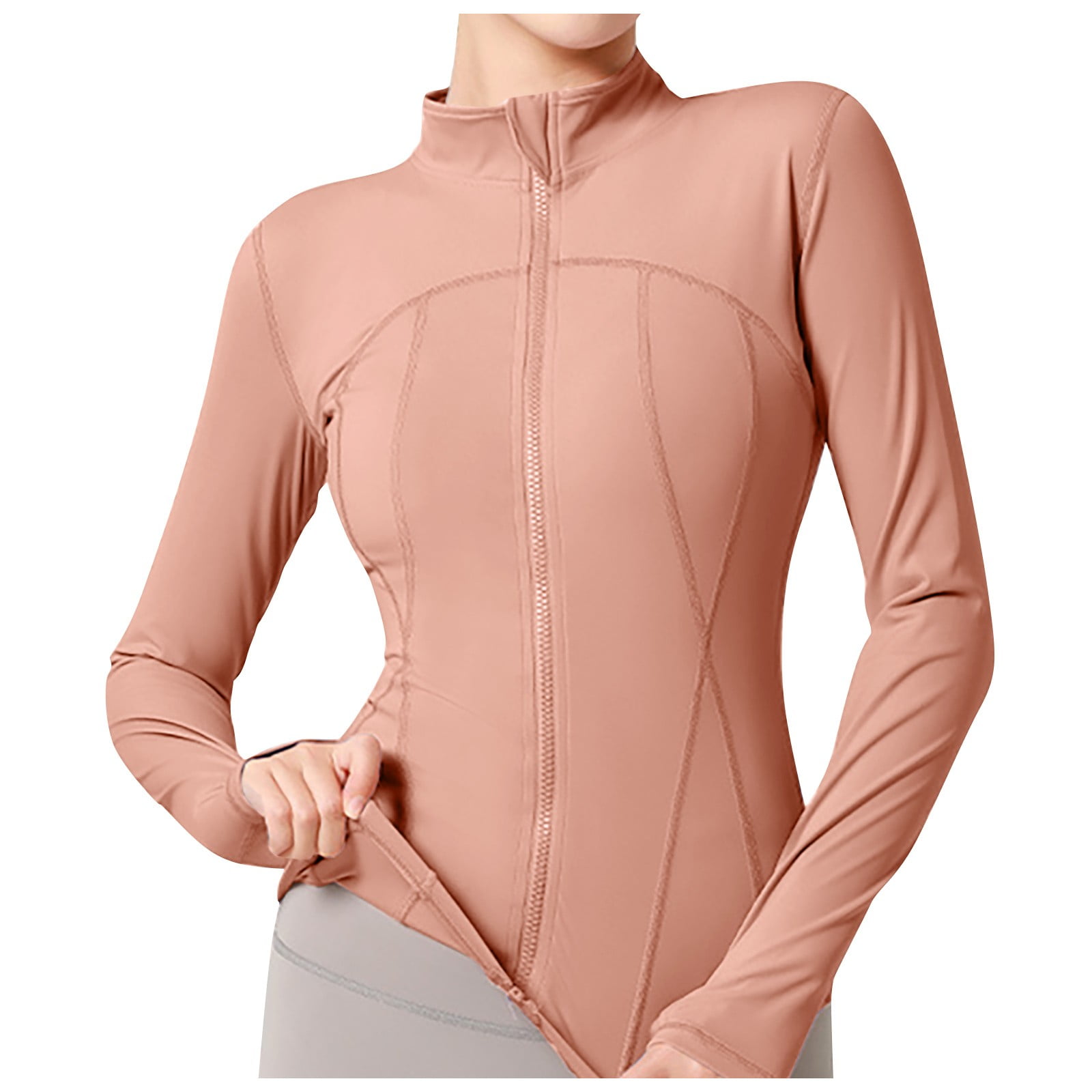 Bmisegm Women's Slim Fit Full Zip Athletic Running Sports Workout