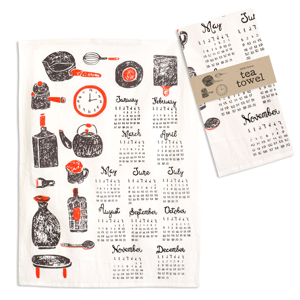 Kitchenware Calendar Tea Towel - Box of 4 - Walmart.com - Walmart.com