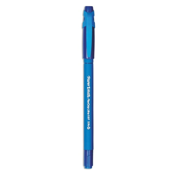 Paper Mate 9660131 0.8 mm Fine FlexGrip Ultra Recycled Stick Ballpoint Pen - Blue Ink, Blue Barrel (1-Dozen)