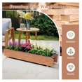 thumbnail image 3 of Raised Garden Bed, Wood Flower Planter Box w/4 Drainage Holes, Black Liner for Containing Soil, Indoor Outdoor Wooden Plant Container for Backyard, Patio, Balcony (1,36" x 7" x 6.5"), 3 of 5