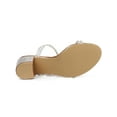 thumbnail image 6 of BLISSFUL STEP Women Rhines Block Heel Slide Sandals Rose Gold 6, 6 of 8