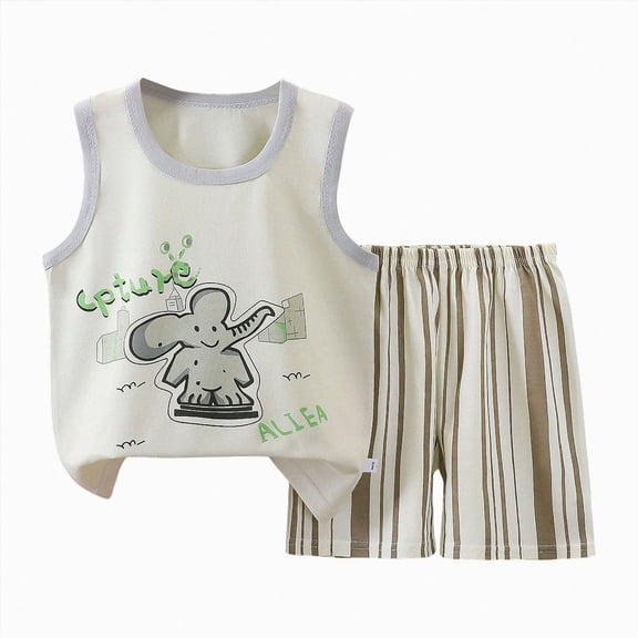 enyan Toddler Baby Boy Summer Outfit Short Sleeve T Shirt Top Casual Shorts Set Clothes Baby Outfits Boy Grey,12-18 Months