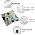 thumbnail image 4 of BANET Abstract Throw Pillow Cushion Cover, Geometric Circles Dotted Yellow Rounds on Zig Zag Lines Background Art Print, Decorative Square Accent Pillow Case 22x22in, 4 of 5