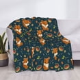 thumbnail image 3 of Yiaed Cute plant fox Print Blanket Throw Blanket Soft Cozy Flannel Blanket for Home Bed Sofa Couch Chair-50"x40", 3 of 6