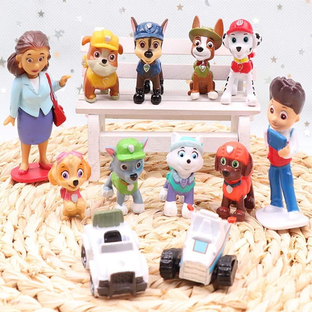 Children mini toys and Shower Birthday party supplies 12PCS paw patrol cake topper cup cake topper