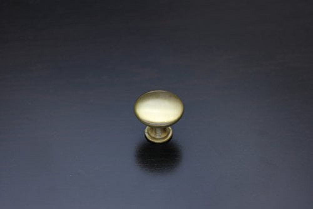 Hamilton Bowes Satin Brass Cabinet Hardware 1-1/4” Round Mushroom Modern Basic Knob - 1.25” Diameter – 1-3/32” Tall Modern Gold Vibrant Amber (10 Pack)