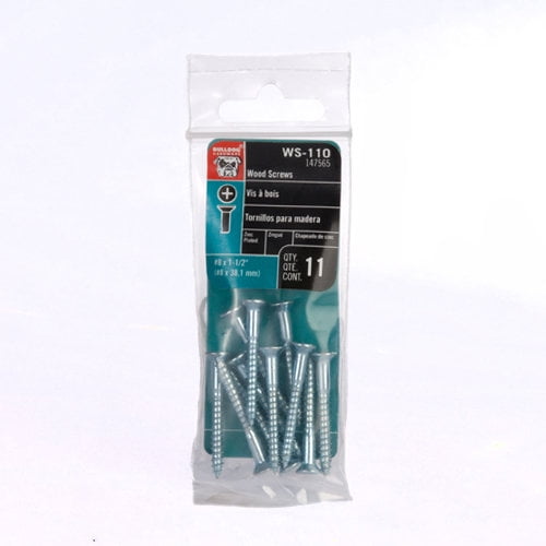 Bulldog Hardware #8 x 1-1 2" Wood Screws, 11pk by Newell Rubbermaid