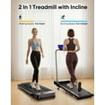 thumbnail image 2 of 2-in-1 Foldable Treadmill with 3-Level 10% Incline, Walking Pad for Home Small Office, Compact Portable Under Desk Treadmill with Handle,Dual LED Display, APP & Remote, 300 lbs Capacity, 2 of 8