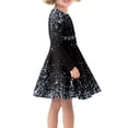 thumbnail image 2 of FKELYI Glitter Star Print Long Sleeve Dresses Teen A Line Skater Casual Twirly Dress Elastic Teen Dresses Long Sleeve Aged 13-14 Years, 2 of 4
