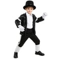 thumbnail image 7 of Toddler Dance Outfits Jazz 4Pcs Kids Pop Star 𝐂ostume for Boys,Set for Disco Party,School,| Outfits with Sequin Hat Sunglasses Gloves, 7 of 7