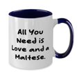 thumbnail image 2 of Inspirational Maltese Dog Two Tone 11oz Mug, All You Need is Love and a Maltese, Best Gifts for Dog Lovers, Birthday Gifts, Dog mug, Two tone mug, Funny mug, Gift mug, 2 of 2