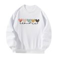 thumbnail image 4 of Sudadera con cuello redondo para mujer, Tops, moda blanca, informal, sencilla, holgada, ropa deportiva para otoño, salir de vacaciones, compras en la , l L, 4 of 8