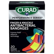 CURAD® Finger and Knuckle Antibacterial Assorted Bandages, 20 Count