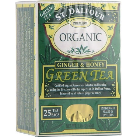 St. Dalfour Thé vert bio gingembre et miel 25 sachets de thé