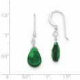 thumbnail image 3 of Sterling Silver Dark Green Crystal Dangle Earrings, 3 of 3