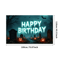 thumbnail image 3 of Neon Theme Banner Spooky Halloween Decorative Colorful Design for Birthday Party Holiday Event Indoor Decoration, 3 of 9