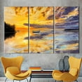 thumbnail image 2 of View Poster, Sea View Art, Oil Painting Print, Abstract Seascape Painting, Sunset Landscape Canvas Art, Boat Wall Decor, Canvas Wall Decor - Natural Framed, 2 of 9