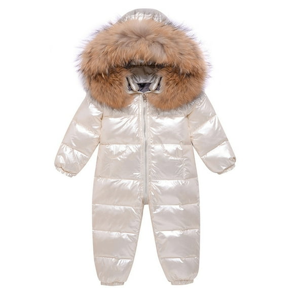 MEZZALL Winter Overalls Ski Suits Baby Boys Girls Windproof Snowboard Jumpsuits Snowsuit Jackets Coats Breathable Infants Dailywear, Beige, 18-24 Months