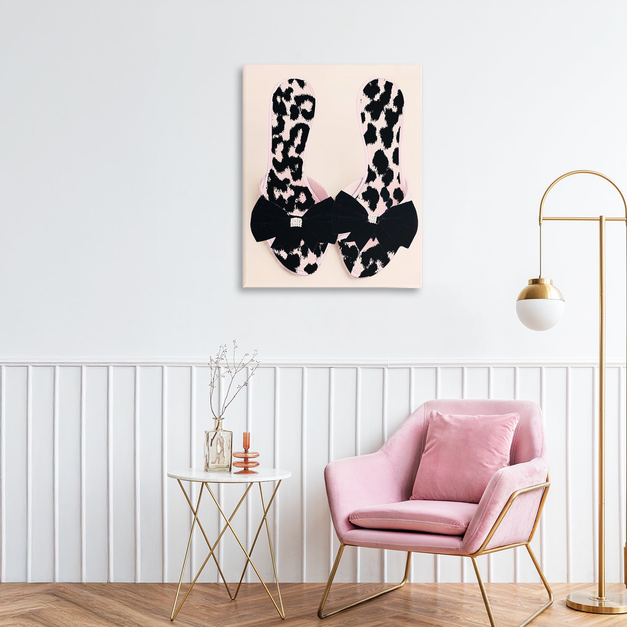 Cat Walk Spotted Shoes Canvas Wall Art, design by Annabelle Hall