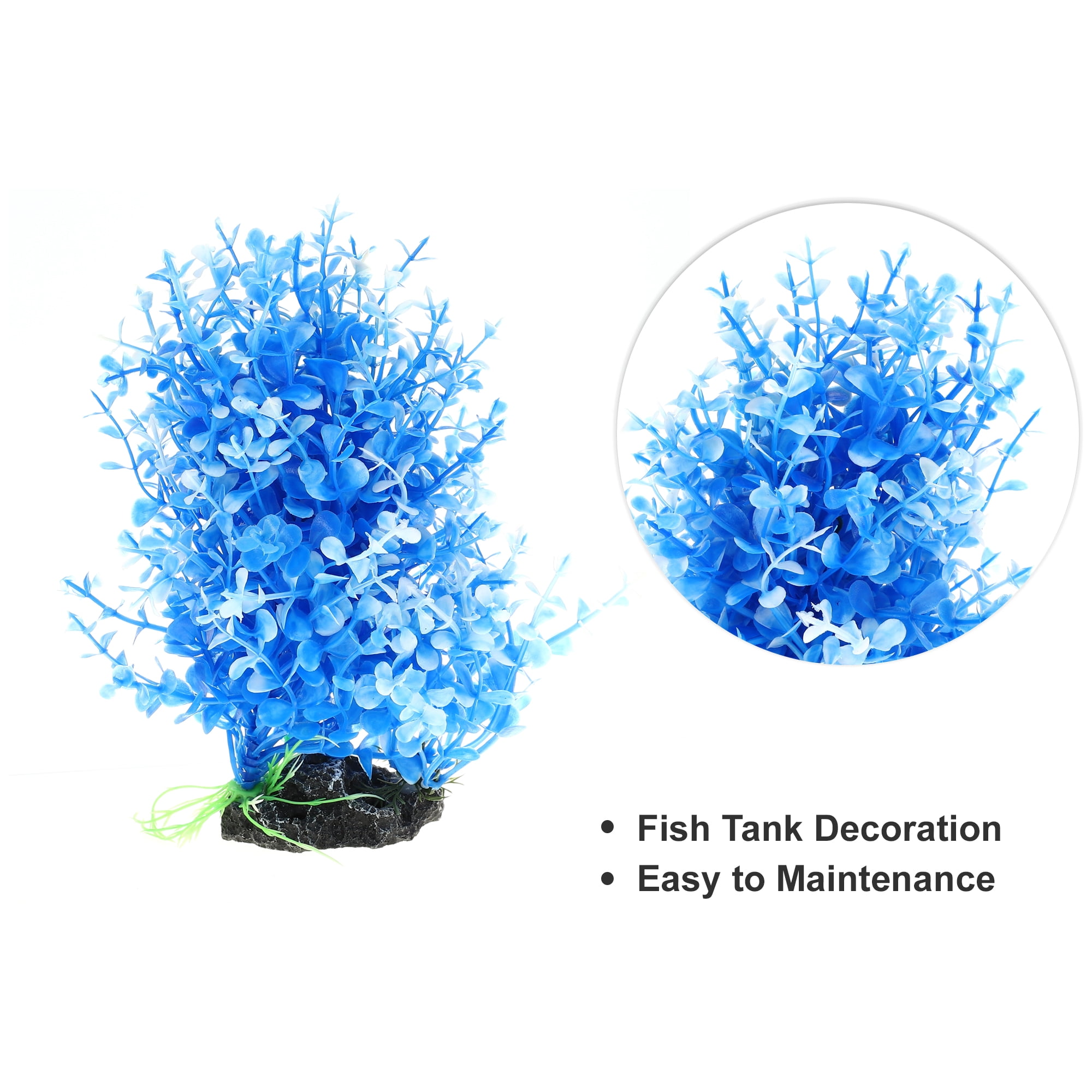 Unique Bargains 1 Pcs Aquarium Plants Tree Decorations Fish Tank Aquatic Plant Blue