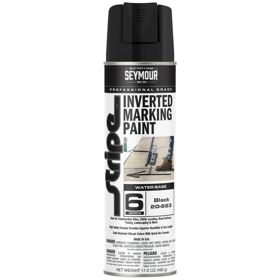 Seymour SM20-663 20 oz Inverted Tip Marking Paint, Black (12 Pack)