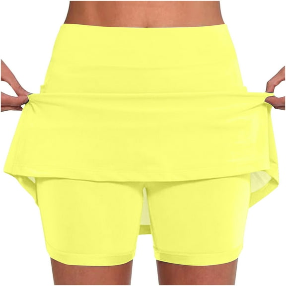 LIaqionyy Tennis Skirt for Women with Inner Shorts Summer Athletic Golf Skorts High Waisted Quick Dry Skirts