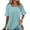 Light Blue, variant on LADIGASU Women's Summer Printed Short Sleeve Round-Neck Blouses