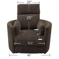 thumbnail image 6 of Home Square Polyester Swivel Glider Recliner in Brown - Set of 2, 6 of 7