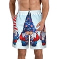 thumbnail image 2 of Uemuo Cute Gnomes in USA1 Pattern Men's Swim Trunks Hawaiian Beach Bathing Suit Swimsuits Beach Quick-Dry Shorts with Pockets-Large, 2 of 9