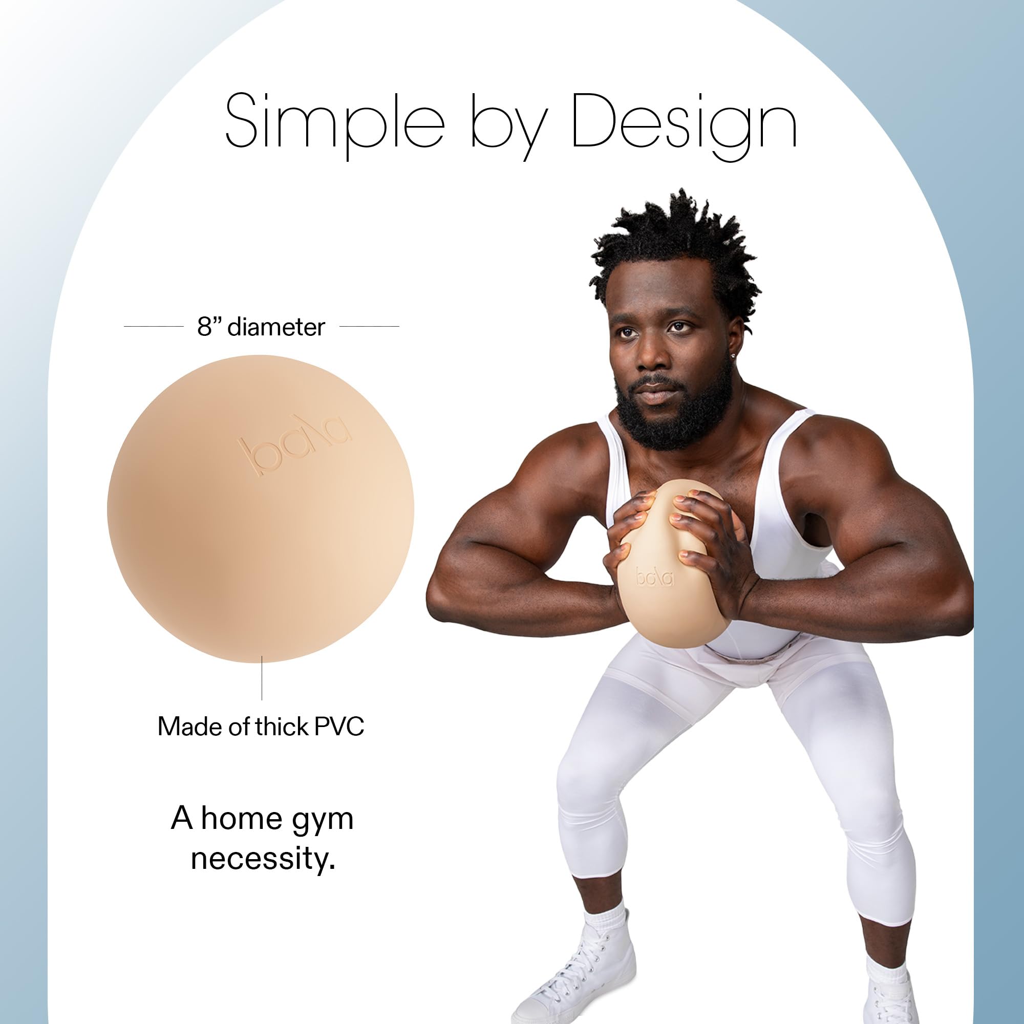 Bala Non-Weighted Exercise Ball (Sand) - 8" Yoga Ball for Barre, Stretching, & Strength Training