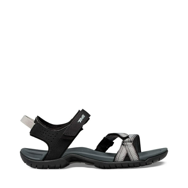 Sandalia Teva Verra para mujer, color negro, con varios destalones, talla 9