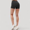 thumbnail image 4 of Women's High Waist Workout Shorts with Side Pockets and Seam-Contoured Fit for Flexible Movement - Small, Black, 4 of 5