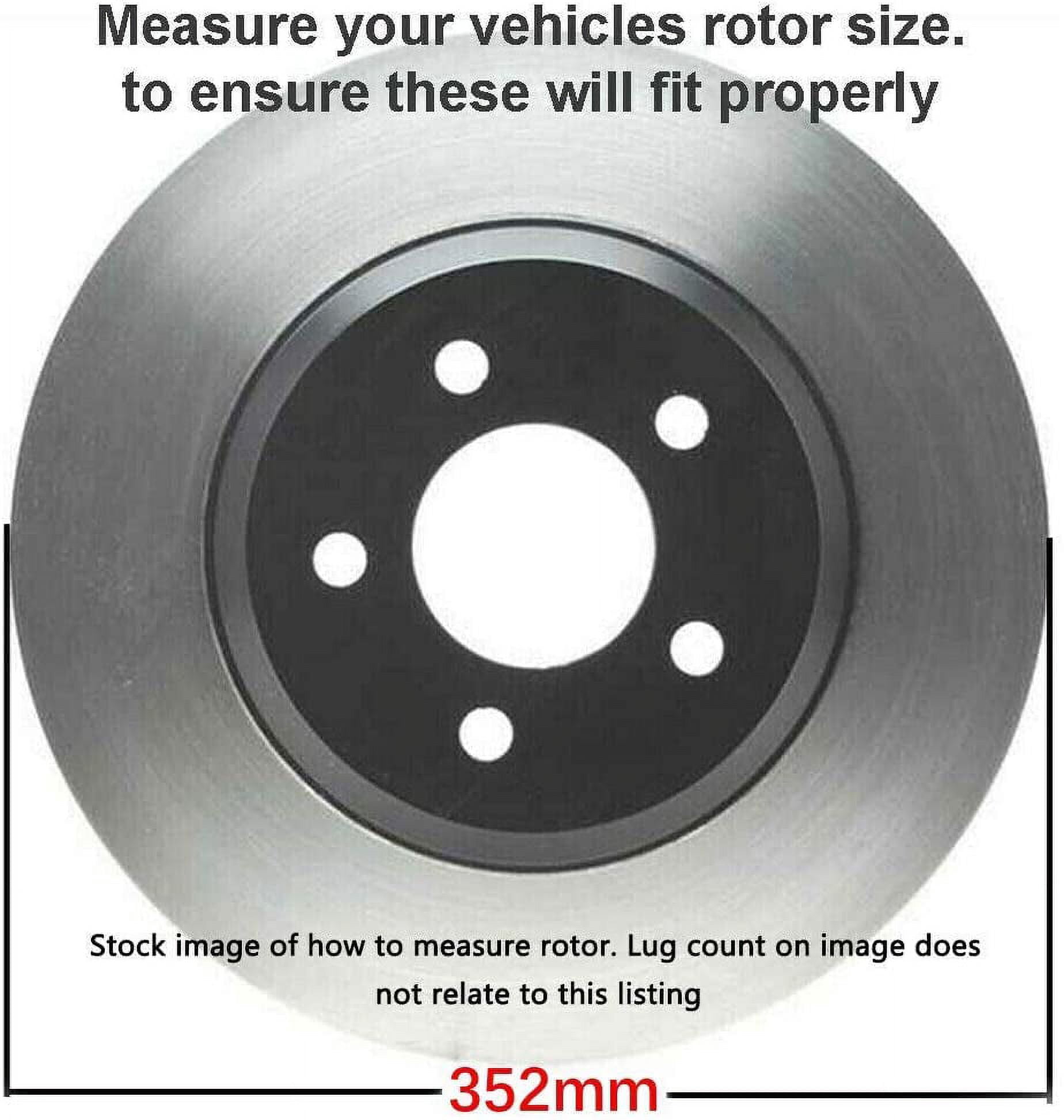 Detroit Axle Replacement for 2013-19 Ford Flex Lincoln MKT MKS 5 Lug 352mm Front Drilled Slotted Rotors w/Ceramic Brake Pads + Wheel Hub & Bearings Assembly - 6pc