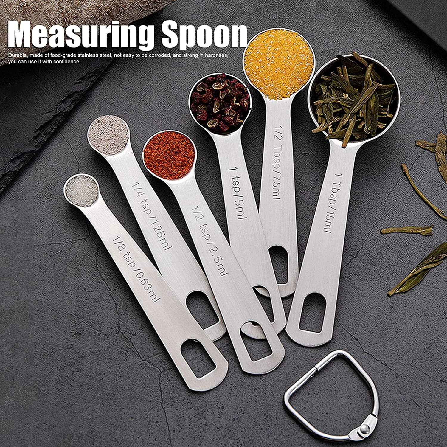 Double-head Teaspoon and Tablespoon Adjustable Sliding Measuring Spoon Cooking Tools for Measuring Dry and Liquid Ingredients, Size: 22