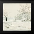 thumbnail image 2 of Nawrocke, Bruce 12x12 Black Modern Framed Museum Art Print Titled - Snowy Road, 2 of 5