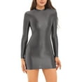 thumbnail image 3 of inhzoy Women Oil Glossy Micro Mini Dress Tight Pencil Short Dress, 3 of 5