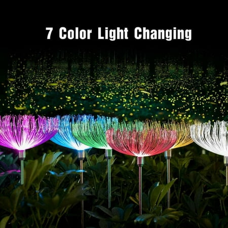 

YELITE 2X Solar Fibre Optic Night Lights Star Lamp Fountain Color Changing Garden Decor