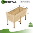 thumbnail image 4 of Jocisland 4x2FT Wooden Raised Garden Bed with Legs - 15 Inch Deep Elevated Planter Box Outdoors for Deep Rooted Plants, Ideal for Balcony, Patio, Easy Assembly, 4 of 9