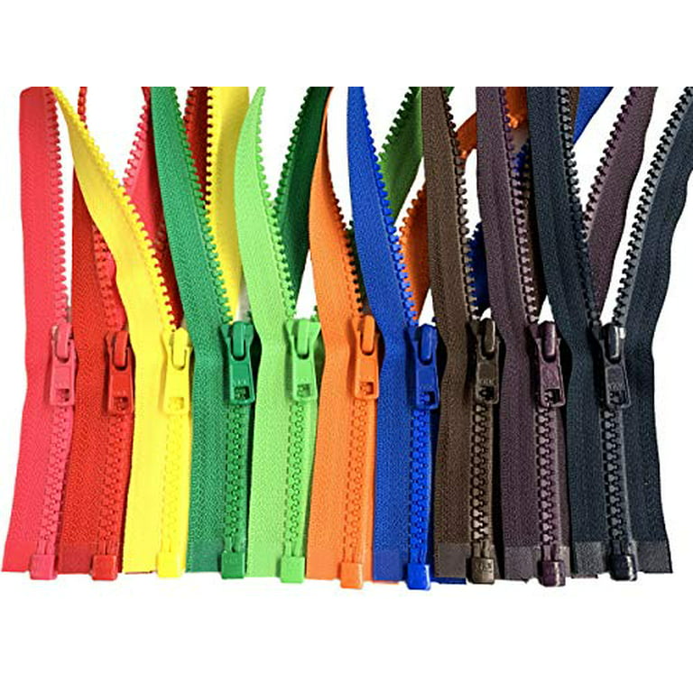 Assorted Colors Ykk #5 Vislon Separating Jacket Zippers for Sewing Coat  Jacket - Plastic Zippers Bulk 5 or 10 Colors Mixed (30 Inches 10pcs) 