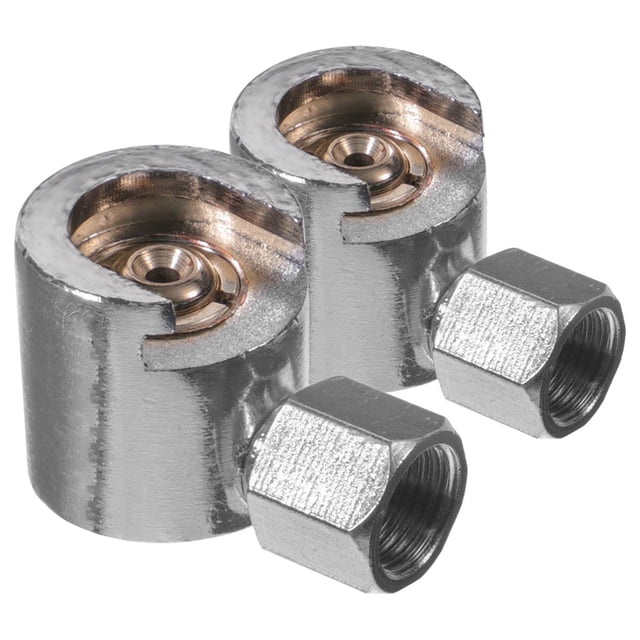 HLONK 2pcs Button Grease Fitting Coupler Metal Grease Nozzle Fitting Replacement for Lubrication
