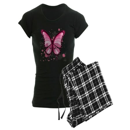 - CafePress - Pink Butterfly - Women's Dark Pajamas