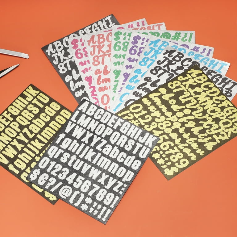 2080 stuks letterstickers, klein, 13 mm, 10 vellen zelfklevende